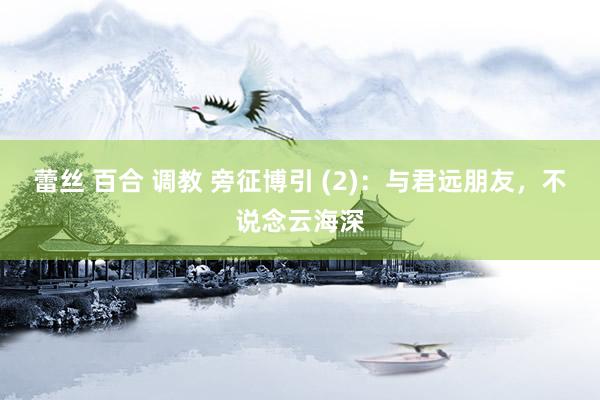 蕾丝 百合 调教 旁征博引 (2)：与君远朋友，不说念云海深