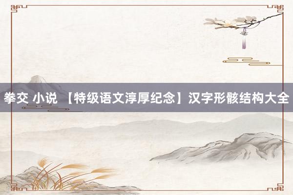 拳交 小说 【特级语文淳厚纪念】汉字形骸结构大全